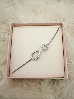 Origami Owl Silver Infinity Bracelet with CZ Accents. NWT